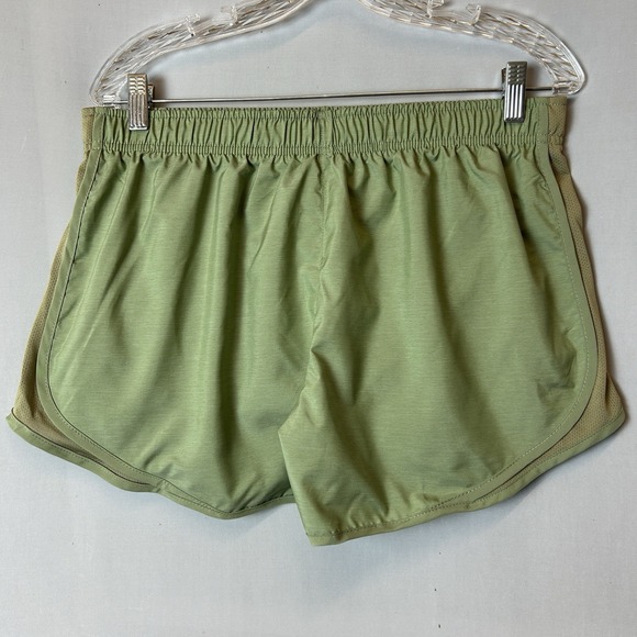 Nike Dri Fit Shorts Womens Large Green Color Block Tempo Brief Lined Active Wear - Picture 2 of 15